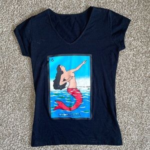 Black Loteria Vneck Shirt | La Sirena